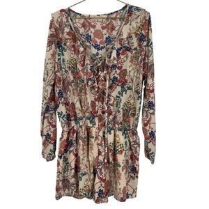 I.JOAH floral long sleeve romper size large
